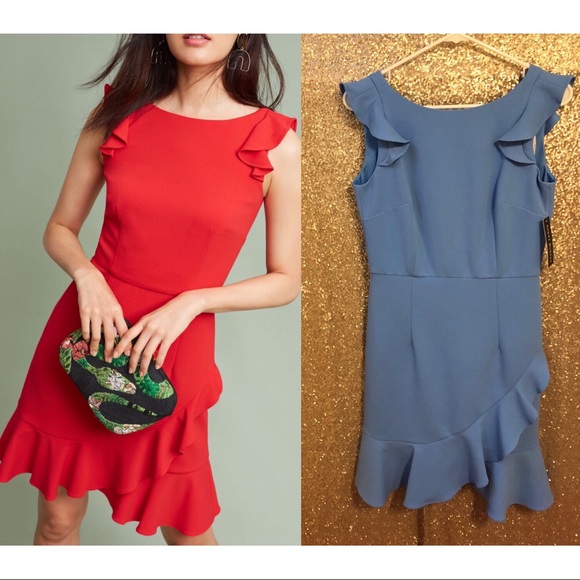 Anthropologie Dresses & Skirts - NWT Anthropologie Blue Viviana Ruffled Dress Sz 4